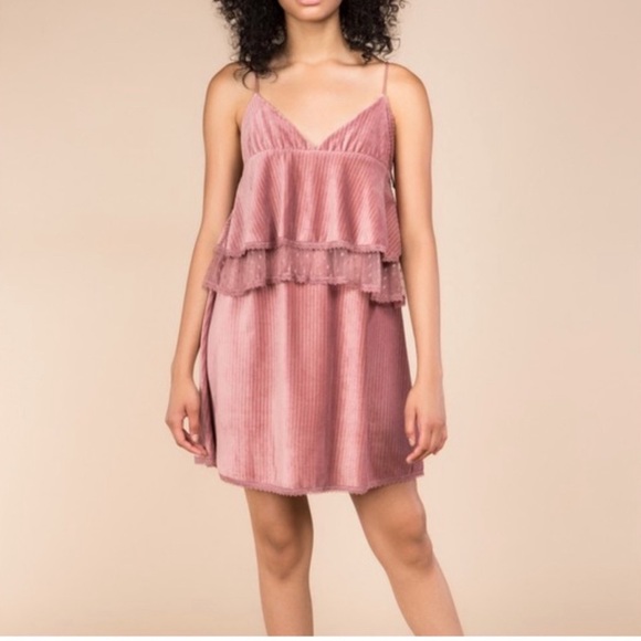LAST CHANCE POL Velvet Slip Dress w/Cascading Ruffles NWT - Picture 5 of 5